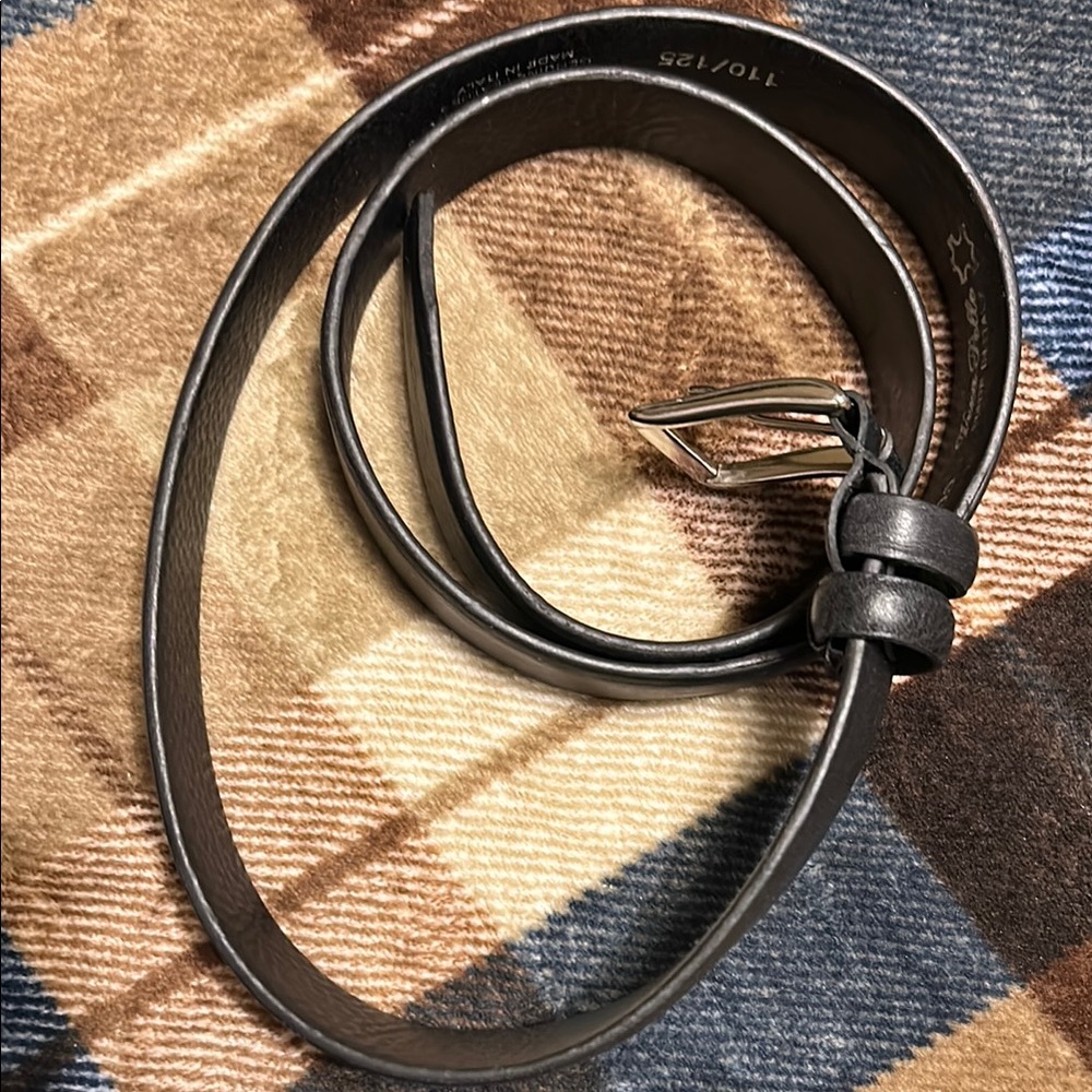 Vera Pelle Black Leather Belt Classic Design